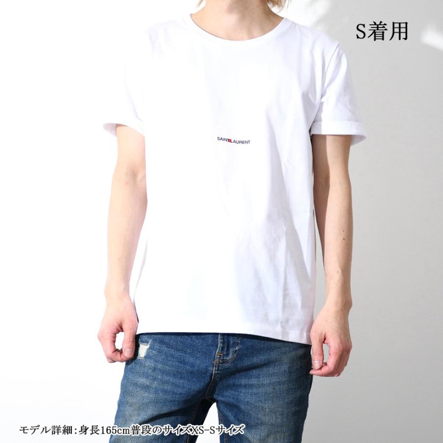 SAINT LAURENT イヴ・サンローラン YSL ロゴ Tシャツ BLACK ブラック 黒 WHITE ホワイト メンズ コットン トップス  半袖 464572 YB2DQ