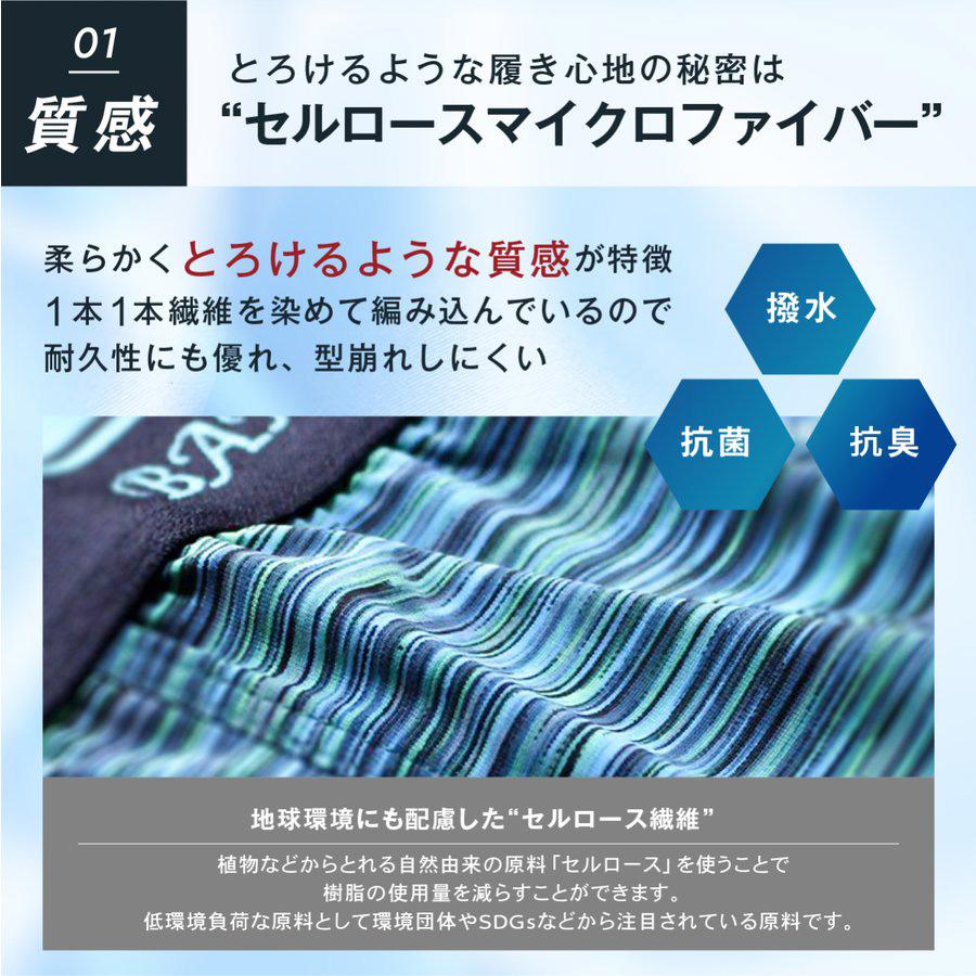 ボクサー 下着 メンズパンツ ブルー ミックス ライン かっこいい