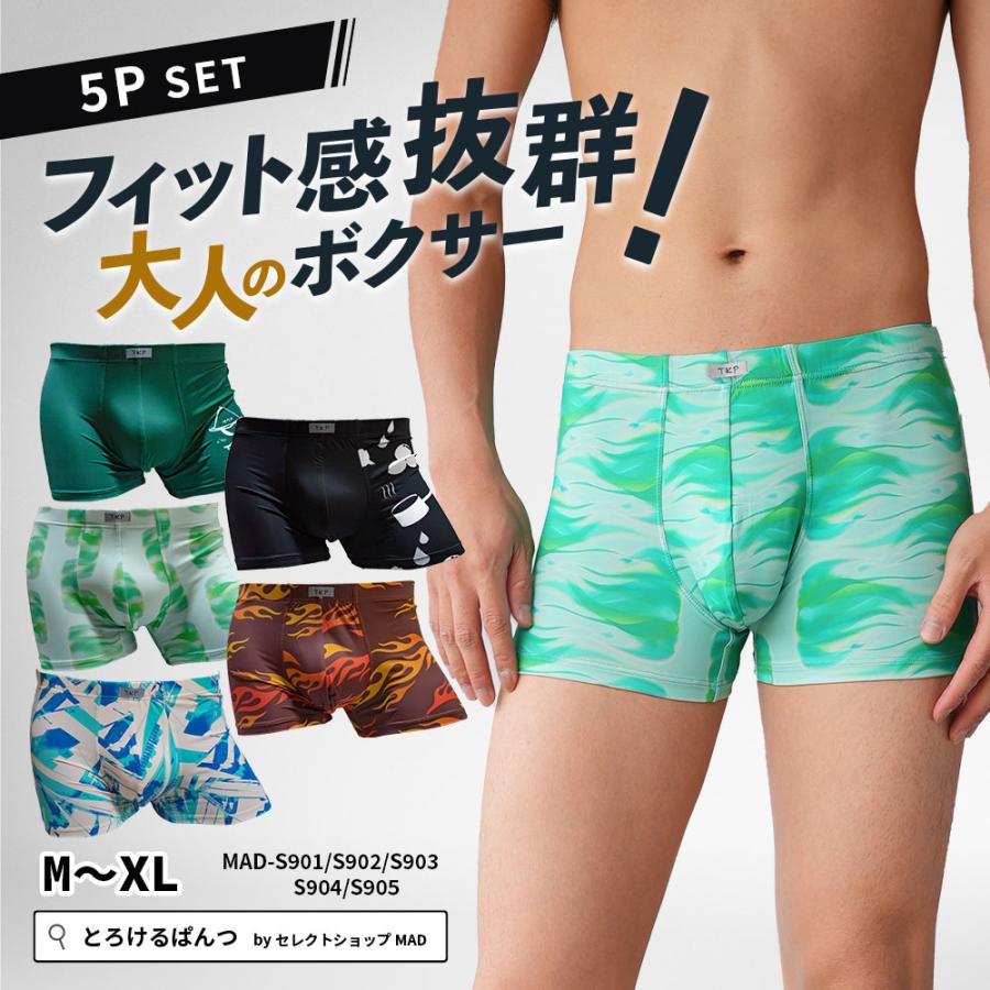 HOM＆BROS ボクサーパンツ Ｌサイズ ローライズ 5枚セット ボクサーパンツ メンズ下着 5枚 セット サウナデザイン まとめ買い