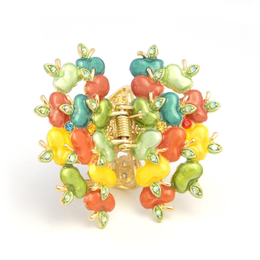 林檎がいっぱいヘアクリップ ヘアバンス まとめ髪 ヘアアクセサリー 髪飾り 髪留め スワロフスキー りんごがいっぱい Bg 9aa Select Shop Marimari 通販 Yahoo ショッピング