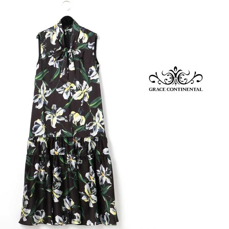 Grace Continental グレースコンチネンタル 通販 カサブランカプリントドレス レディース 21春夏 花柄 ドレス セレクトショップムー ヤフー店 通販 Yahoo ショッピング