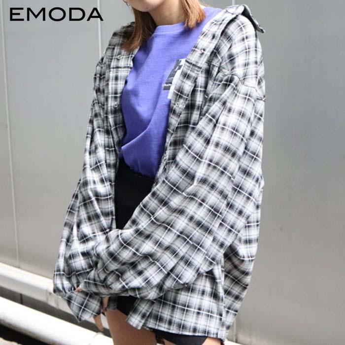 Emoda エモダ 通販 スウィッチングボーイズシャツ レディース 秋 Tops チェック柄 オーバーサイズ セレクトショップムー 通販 Yahoo ショッピング