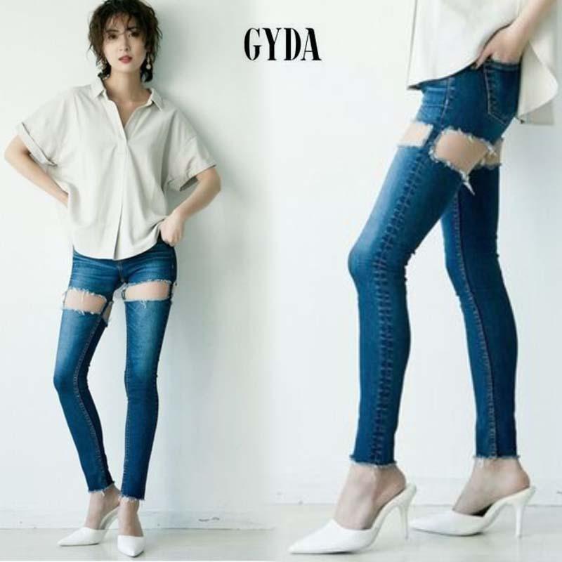 Gyda ジェイダ 通販 Garterデザインスキニーデニムパンツ レディース 21春夏 ボトムス 日本製 オールシーズン 脚長効果 セレクトショップムー 通販 Yahoo ショッピング