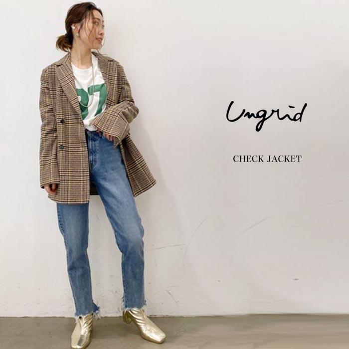 Ungrid アングリッド 通販 スリーブスリットチェックジャケット レディース 秋 アウター セレクトショップムー 通販 Paypayモール