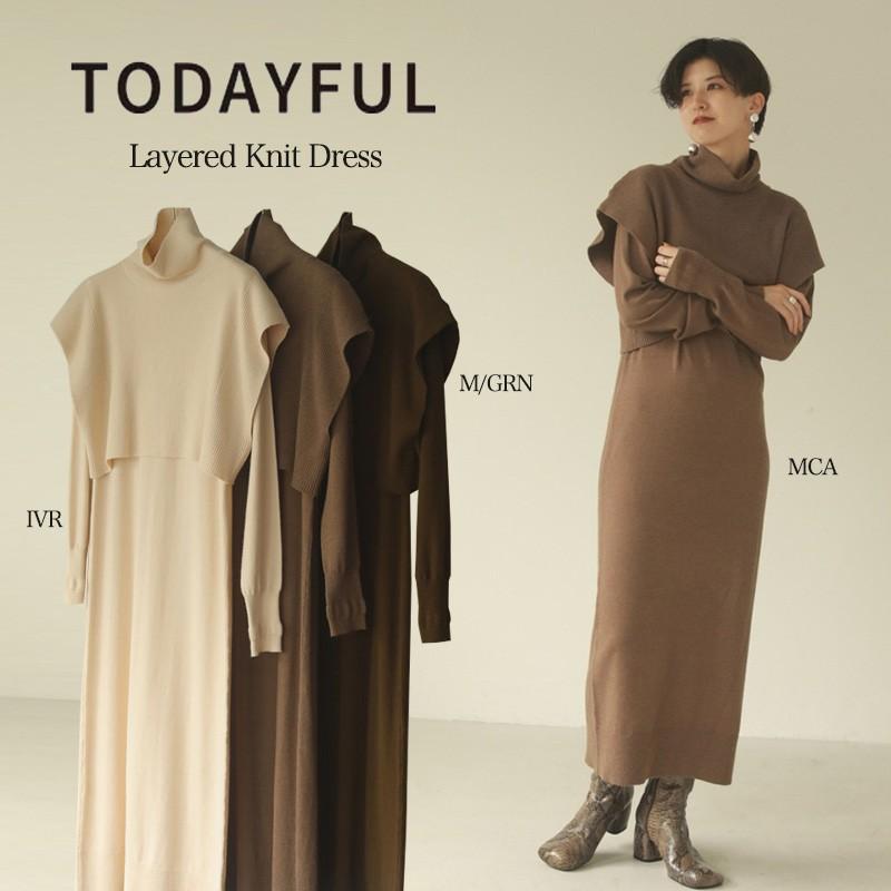 Todayful 冬 トゥデイフル ワンピース Layered Knit Dress レイヤードニットドレス 1322 吉田怜香 レディース ロング 長袖 1322 セレクトショップムー 通販 Yahoo ショッピング