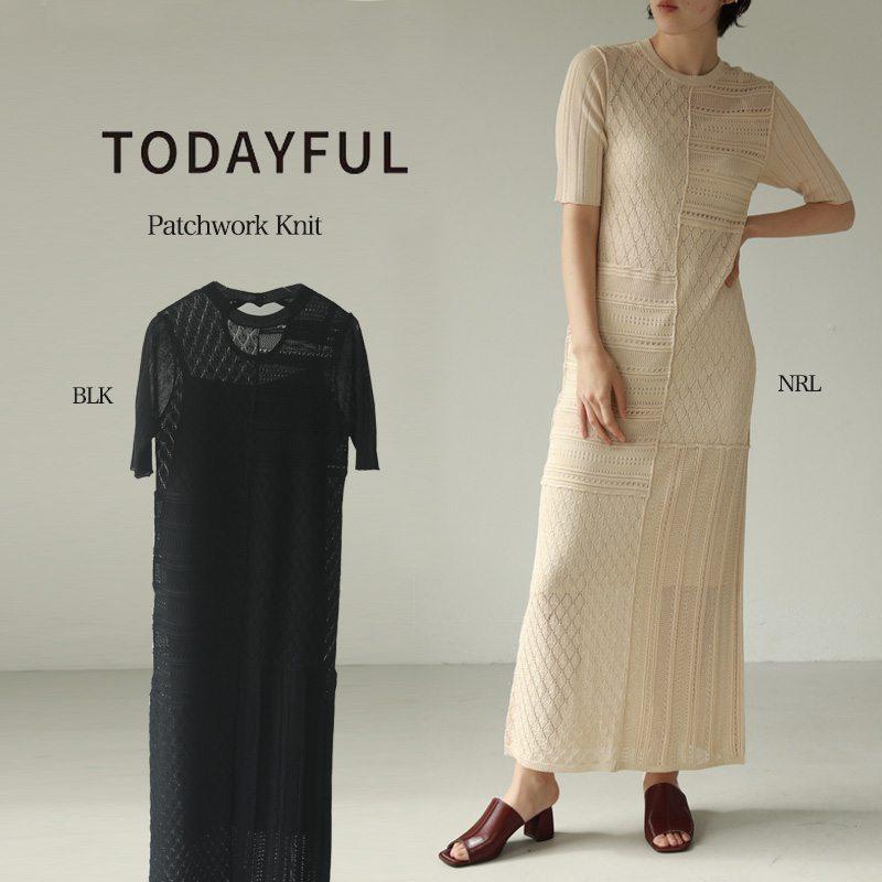 Todayful 21春 トゥデイフル ドレス Patchwork Knit Dress パッチワークニットドレス 吉田怜香 レディース ワンピース セレクトショップムー ヤフー店 通販 Yahoo ショッピング