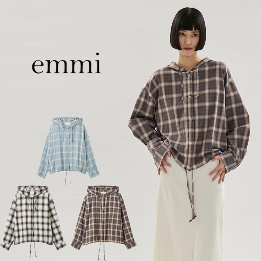 emmi yoga（エミヨガ） エミ ウェア チェックフーディーシャツ