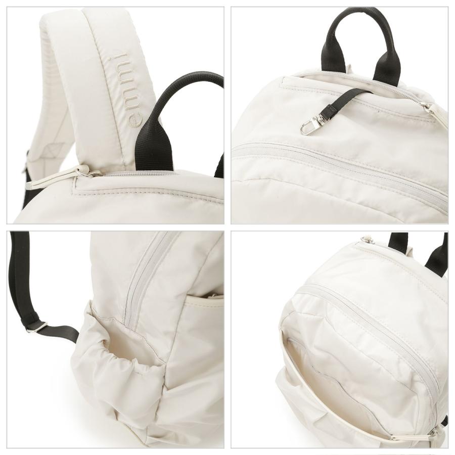 emmi atelier エミ アトリエ eco 撥水レザーパイピングギャザーボディーバックパック 13wgb249307 レディース リュック カバン BAG爆買の画像