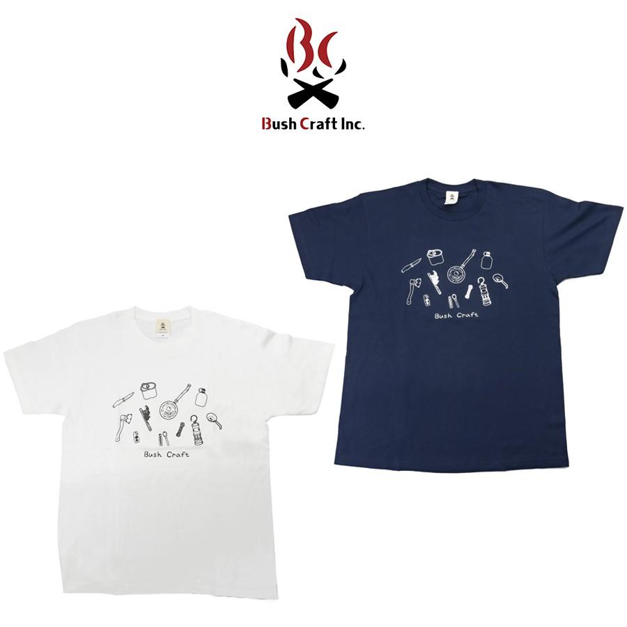 BUSH グラフィック Tシャツ ホワイト Bush craft（ブッシュクラフト） SALE40%OFF BushCraftInc. プリント