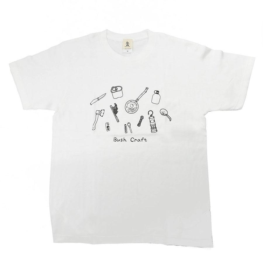 BUSH グラフィック Tシャツ ホワイト Bush craft（ブッシュクラフト） SALE40%OFF BushCraftInc. プリント