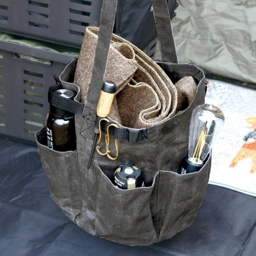 POST GENERAL(ポストジェネラル) WAXED CANVAS TOOL BAG ROUND / ワックスドキャンバス ツールバッグ ラウンド キャンプ DIY作業 マルチ収納｜selectshopmu｜06