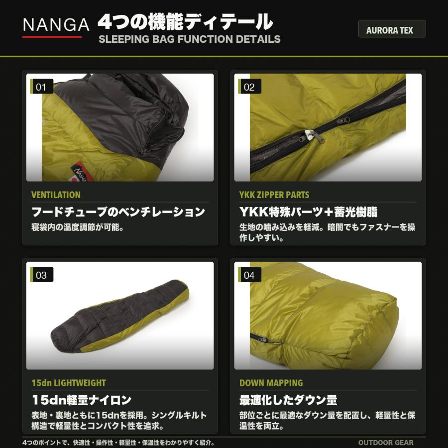 NANGA（ナンガ） AURORA TEX light 1100DX レギュラー オーロラ