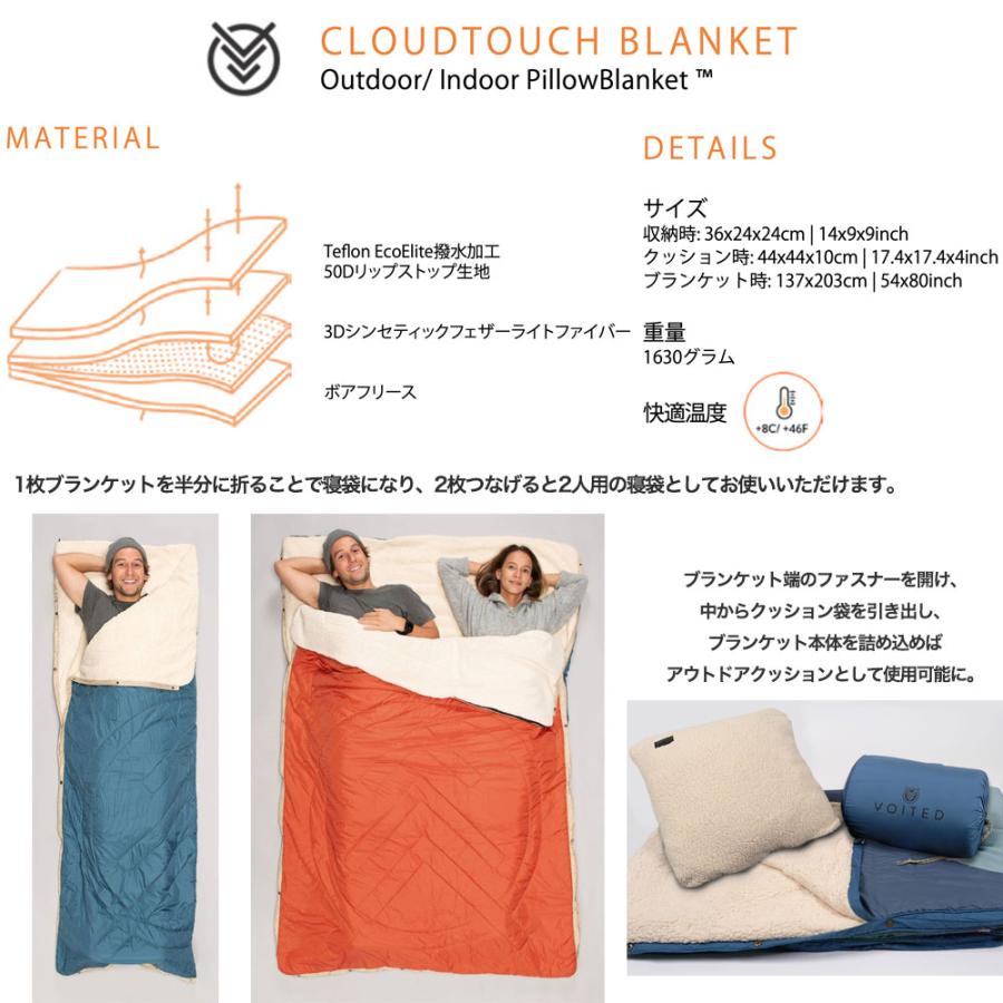 車中泊　ブランケット　VOITED ボイテッド/クラウドタッチピローブランケット VOITED ボイテッド CLOUD TOUCH PILLOW BLANKET (柄) クラウドタッチ