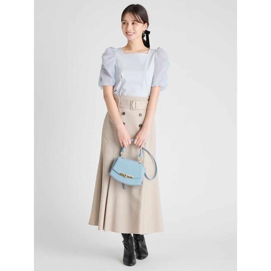 美品 セルフォード パフスリーブ トップス シアー素材 シフォン S ぽわん袖 SALE／30%OFF】シアーパフスリーブニットプルオーバー CELFORD セル