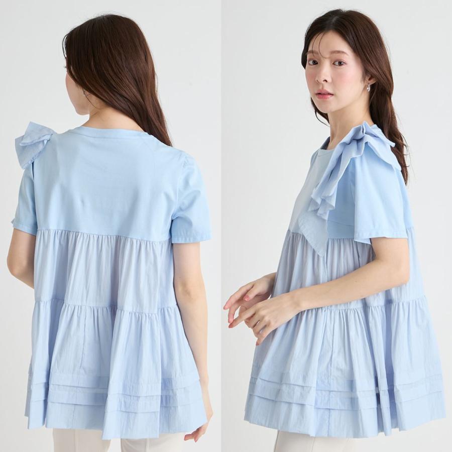極美品セルフォード♪カットソー CELFORD (セルフォード)ロゴ刺繍リボン付きカットソー 26春夏.予約