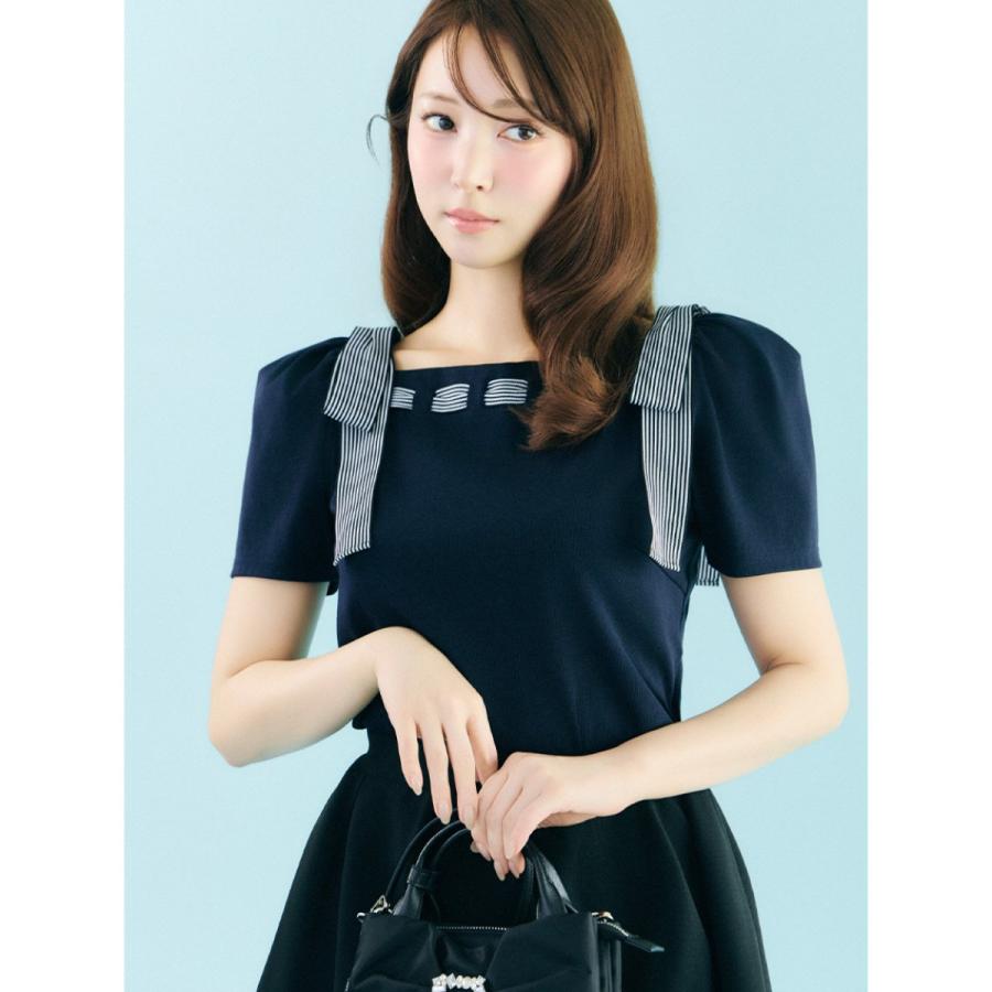 CELFORD（セルフォード） 洗える ショルダーリボンカットソー