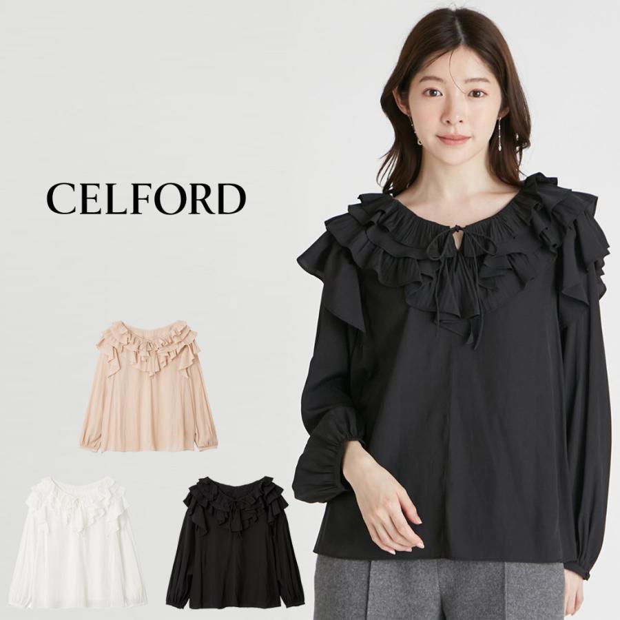 CELFORD（セルフォード） SALE40%OFF ラッフルプリーツ割線ブラウス
