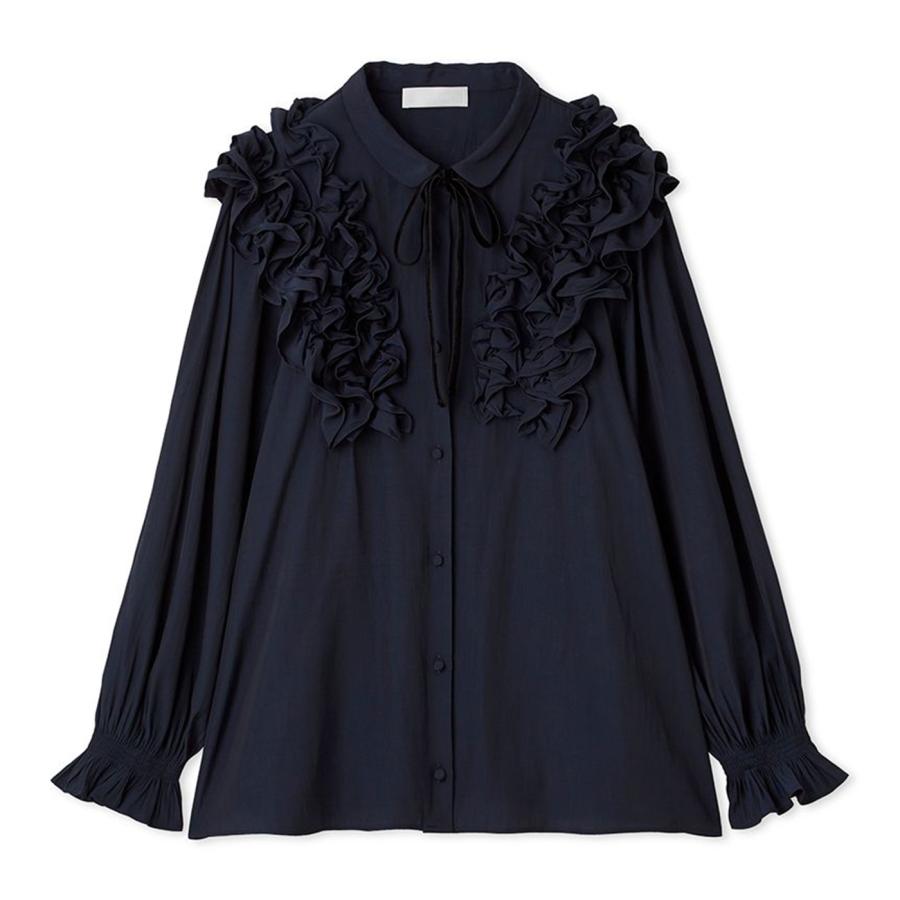 【CELFORD】フリルヨークシャツカラーブラウス 【新品、タグ付】 セルフォード CELFORD フリルヨークシャツカラーブラウス （OWHT