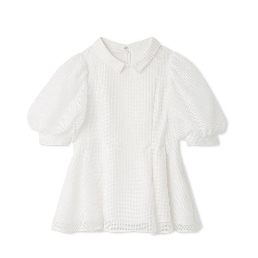 セルフォード　半袖　トップス　ブラウス 洗える】襟付きメッシュブラウス(ブラウス・シャツ)｜TOPS（トップス