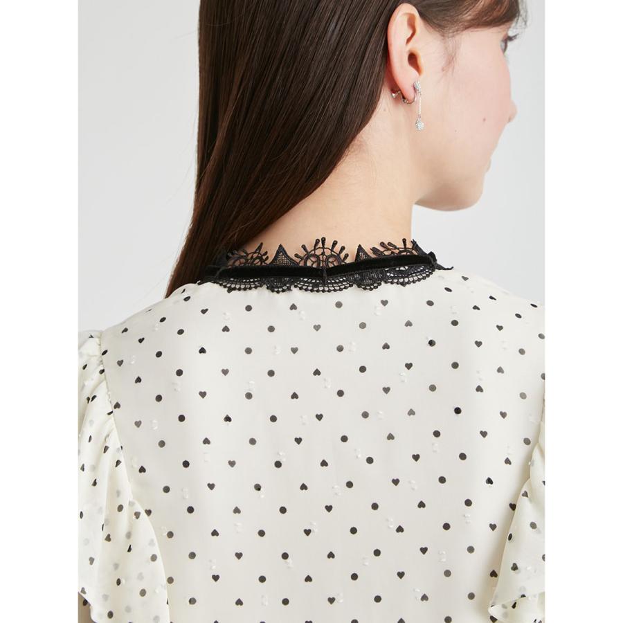セルフォード　ドットリボントップス ロゴ刺繍リボン付きカットソー(カットソー)｜TOPS（トップス