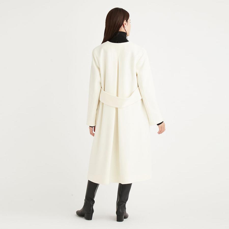 CELFORDセルフォード　ノーカラー　カシミヤ混　コート　アイボリー　36 CELFORD（セルフォード） カシミア混ノーカラーコート cwfc245003