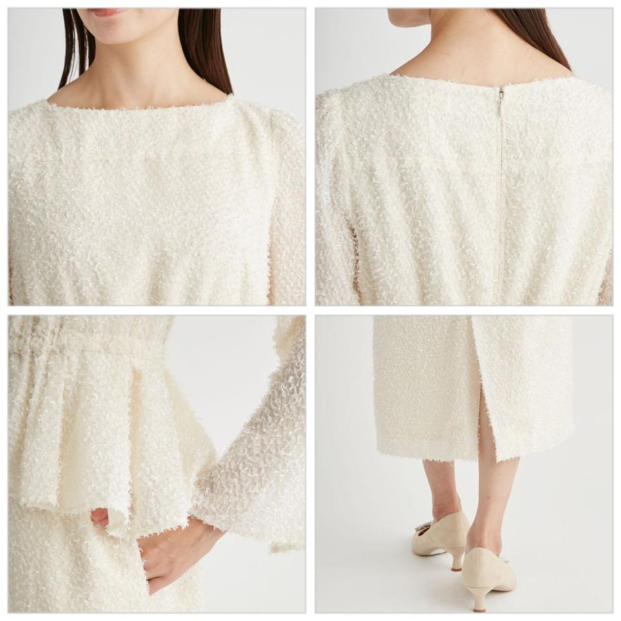 美品セルフォード　ジャガードワンピース　アイボリー　CELFORD 38 セルフォード CELFORD ニットコンビワンピース （アイボリー