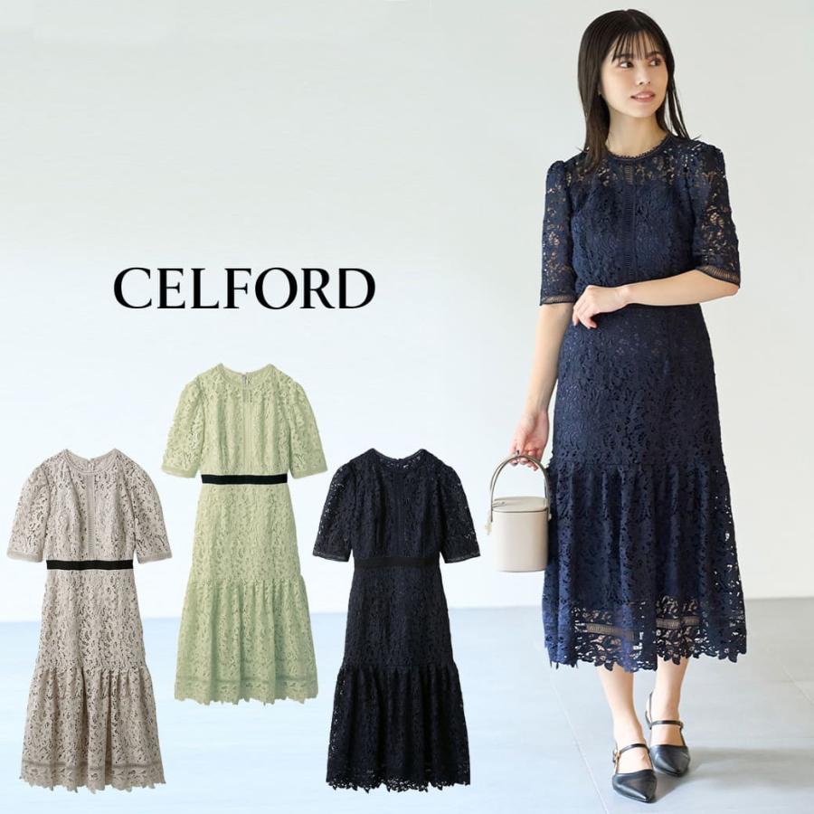 CELFORD レースワンピース cwfo249003 レディース ドレス フラワー  