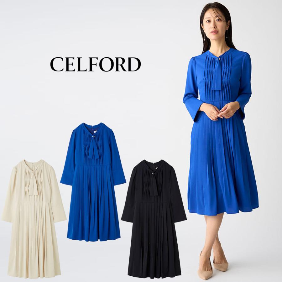 CELFORD セルフォード ボウタイプリーツワンピース for Christel  