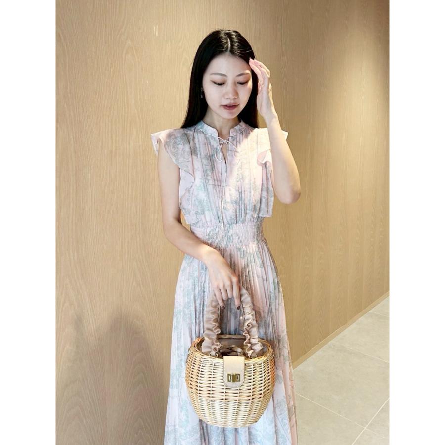 美品 セルフォード CELFORD ロングワンピース38 ニット&シフォン 春夏 CELFORD（セルフォード） (予約) バンダナシフォンワンピース