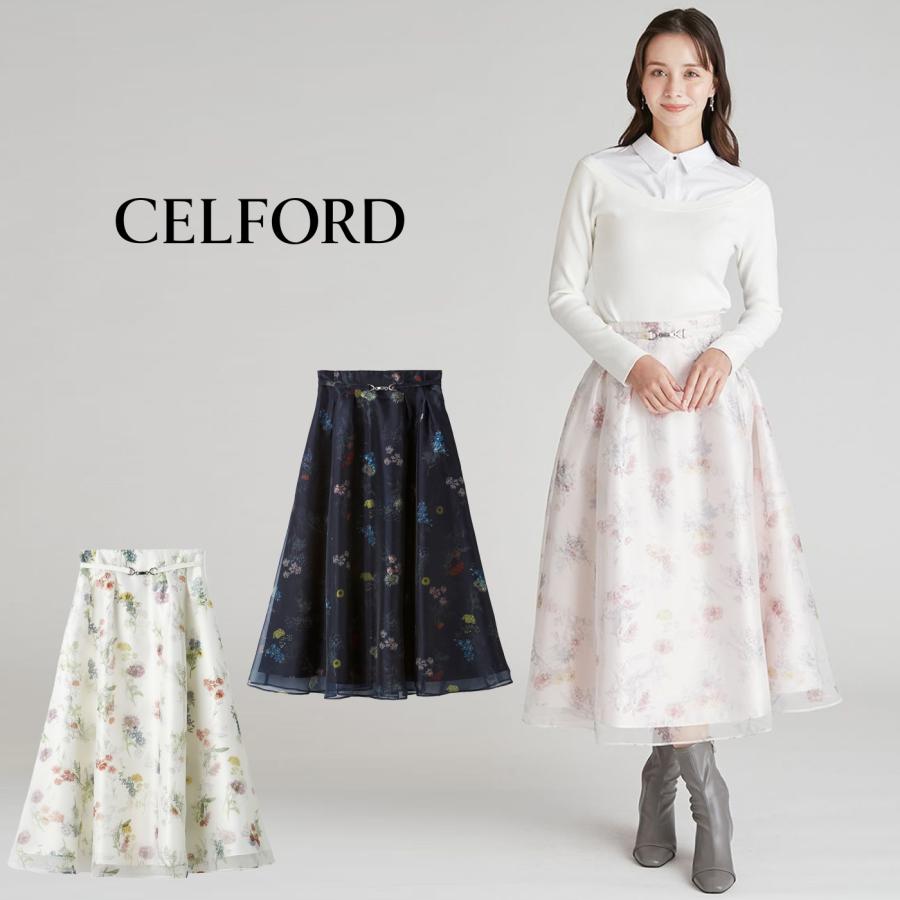 CELFORD（セルフォード） レイヤードフラワープリントスカート 