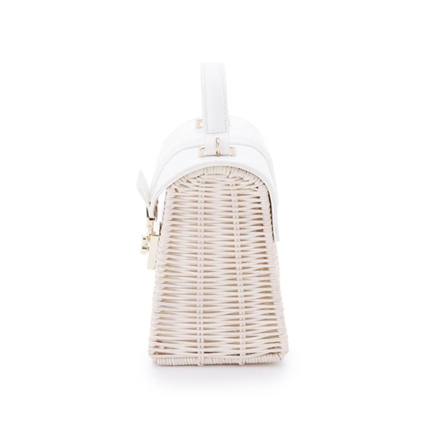 高品質新品 CELFORD セルフォード フラップ付きラタンハンドバッグ aob