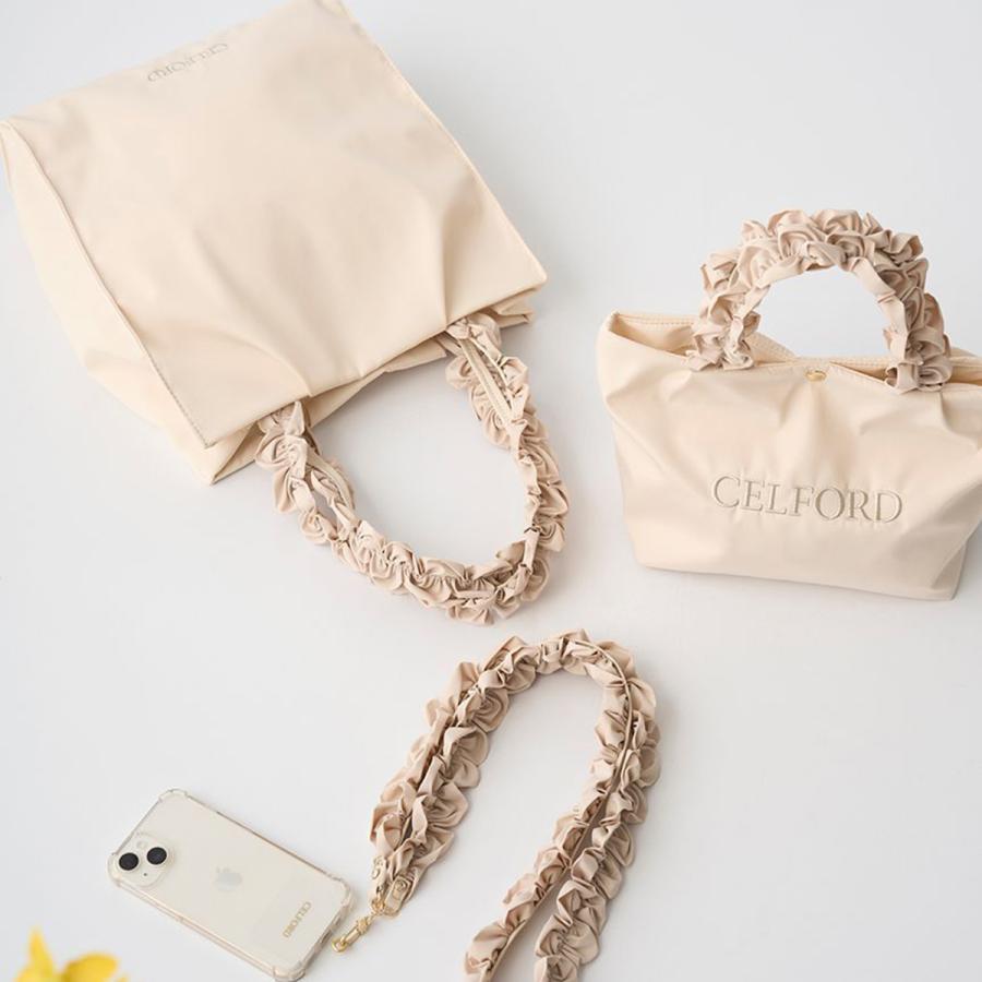 CELFORD（セルフォード） フリルラメ刺繍トートバッグ small