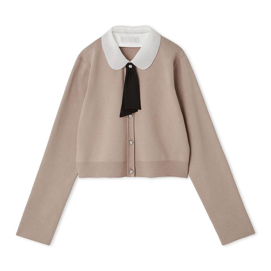 未使用に近い セルフォード ゴルフ モノグラムPTカットカーディガン ジャケット CELFORD セルフォード デタッチャブル総針カーディガン