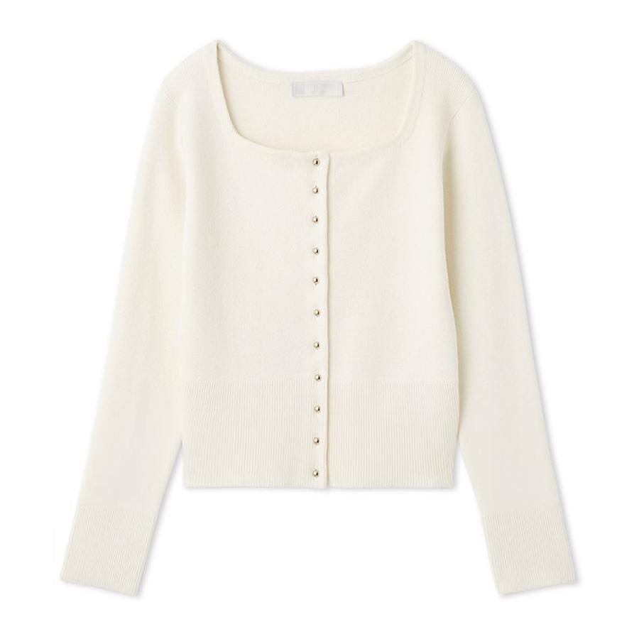 CELFORD（セルフォード） スクエアネックラメニットカーディガン