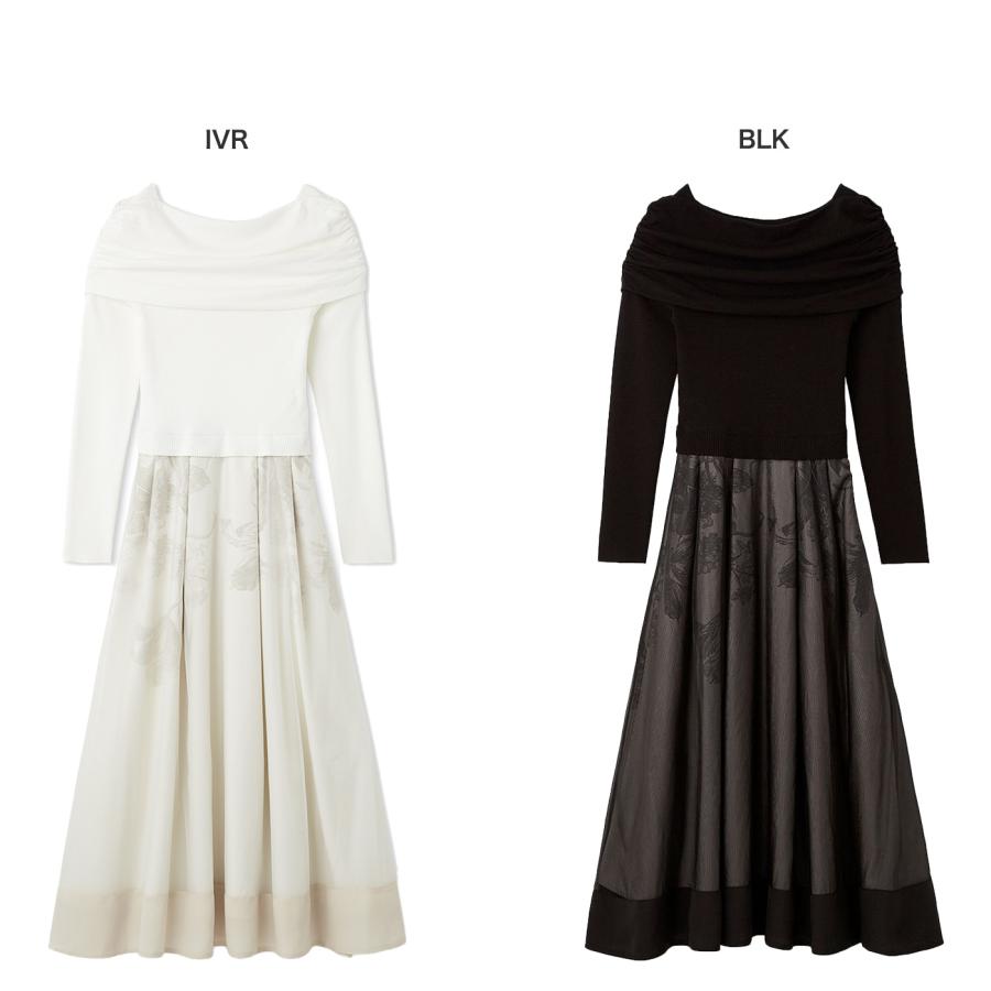 ✨美品✨ セルフォード　ニットドッキングワンピース　ロング　Aライン CELFORD（セルフォード） オフショルニットドッキングワンピース