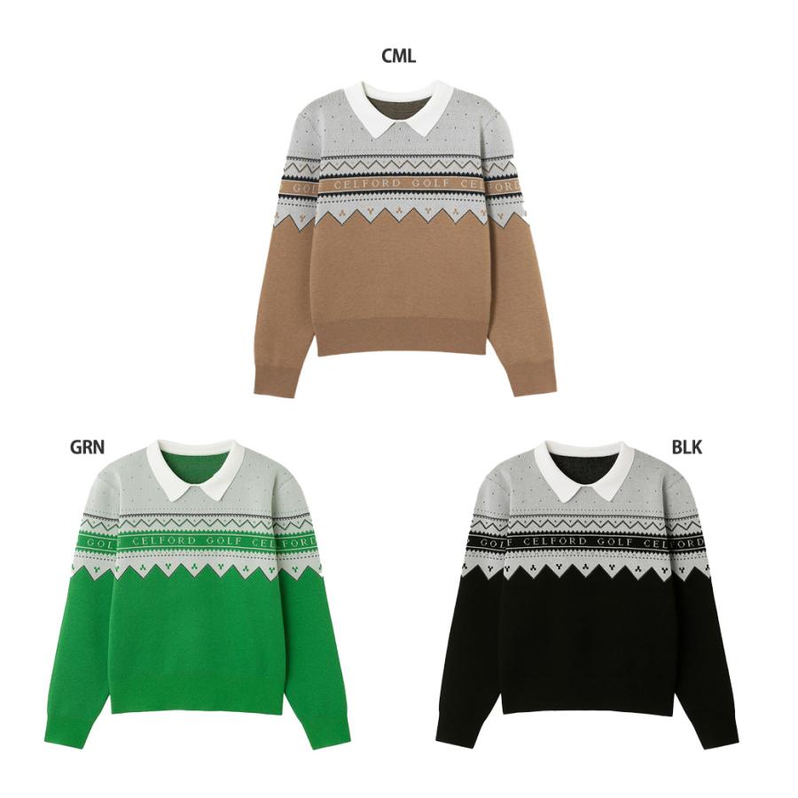 CELFORD SALE40%OFF GOLF セルフォード ロゴジャガードニット