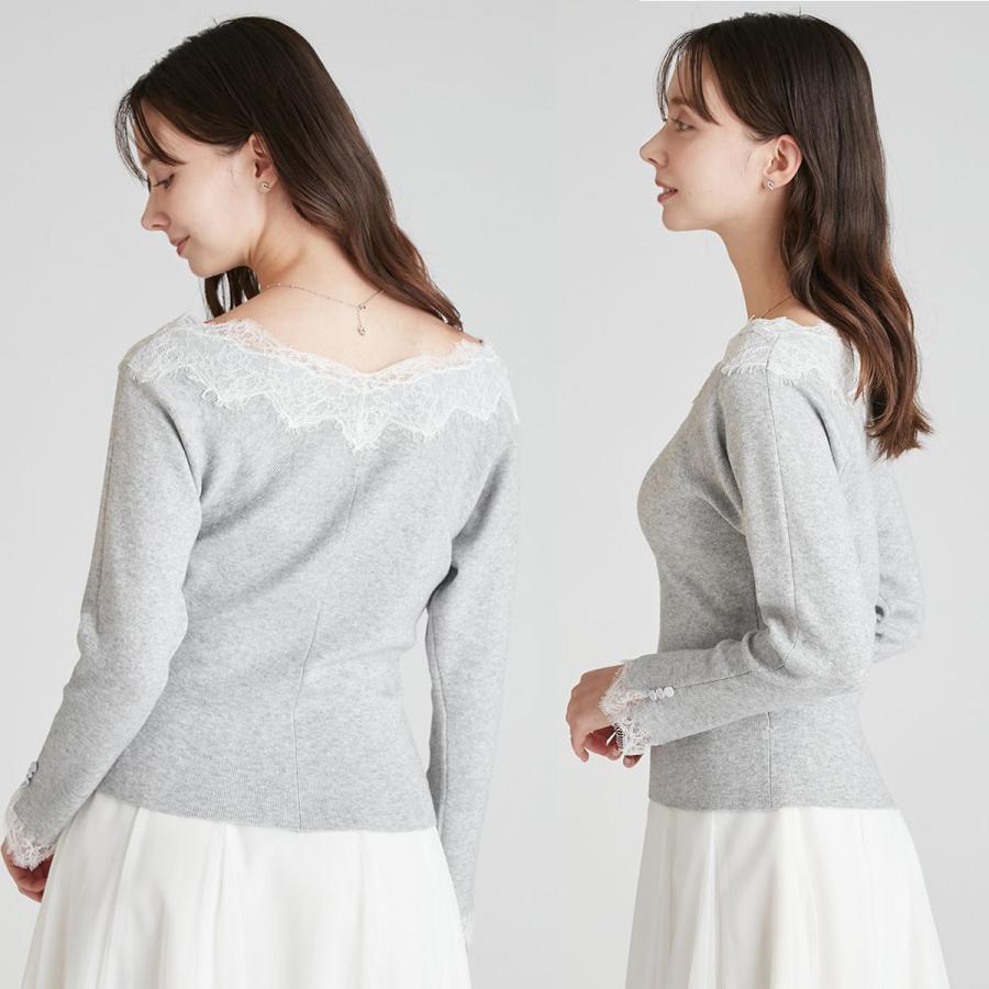 CELFORD（セルフォード） レーストリムリブニットプルオーバー