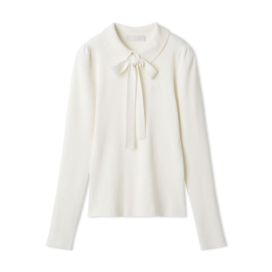 CELFORD（セルフォード） ボウタイリボン衿付きニットプルオーバー