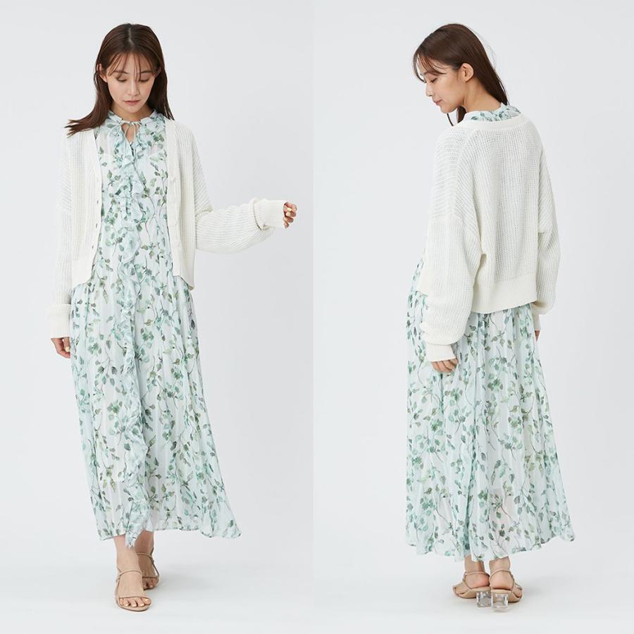 SALE50%OFF FRAY I.D ラッフルシフォンプリントワンピース fwfo241076 レディース ドレス ロング丈 幾何学柄 脚長効果 花柄ワンピ SALE50%OFF FRAY I.D ラッフルシフォンプリントワンピース fwfo241076 レディース ドレス ロング丈 幾何学柄 脚長効果 花柄ワンピ