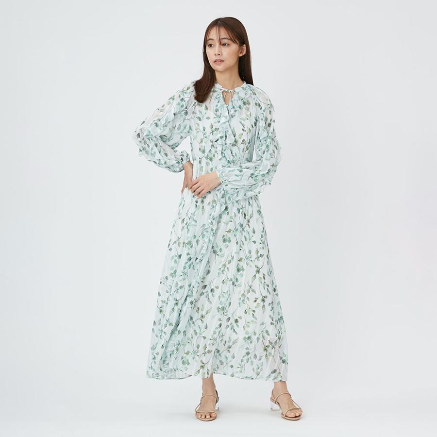 FRAY I.D SALE50%OFF ラッフルシフォンプリントワンピース FRAY I.D SALE50%OFF ラッフルシフォンプリントワンピース