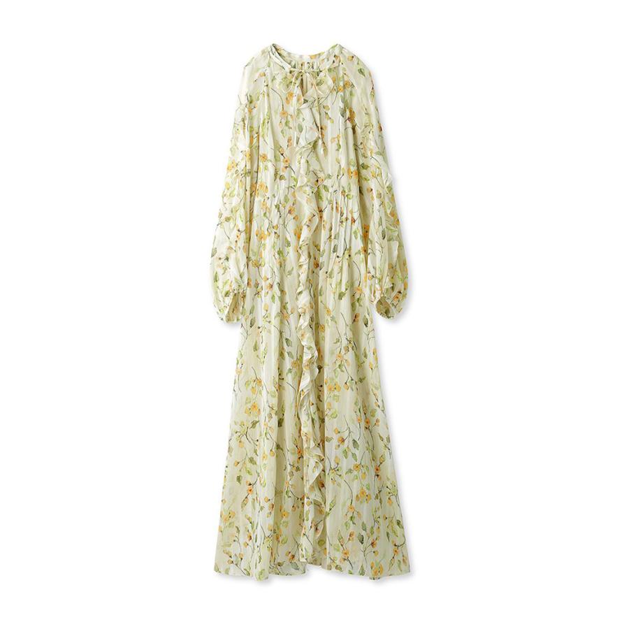 SALE50%OFF FRAY I.D ラッフルシフォンプリントワンピース fwfo241076 レディース ドレス ロング丈 幾何学柄 脚長効果 花柄ワンピ SALE50%OFF FRAY I.D ラッフルシフォンプリントワンピース fwfo241076 レディース ドレス ロング丈 幾何学柄 脚長効果 花柄ワンピ