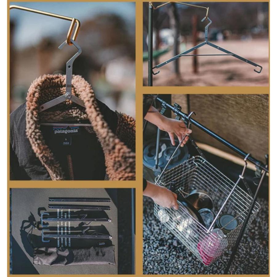 KINOX WIRE BASKET CLOTHES HANGER (2pcs) /ワイヤーバスケットクローズハンガー ki24a026 アウトドア 組み立て式 コンパクト キャンプ ソロキャンプ爆買の画像