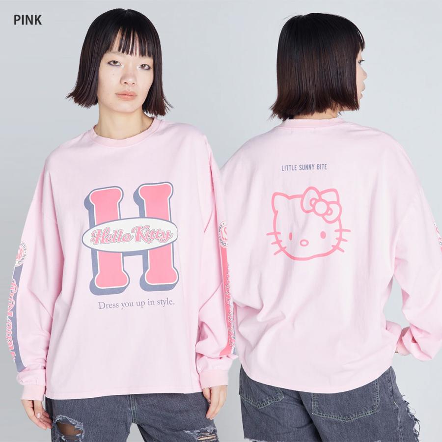 little sunny bite リトルサニーバイト hello kitty x little sunny bite long tee ハローキティ×リトルサニーバイト ロングTシャツ lsb-ltop-047c トップス オーバーサイズ コラボアイテム 2025秋 SALE30%OFF little sunny bite HELLO KITTY x long tee lsb-ltop-026a