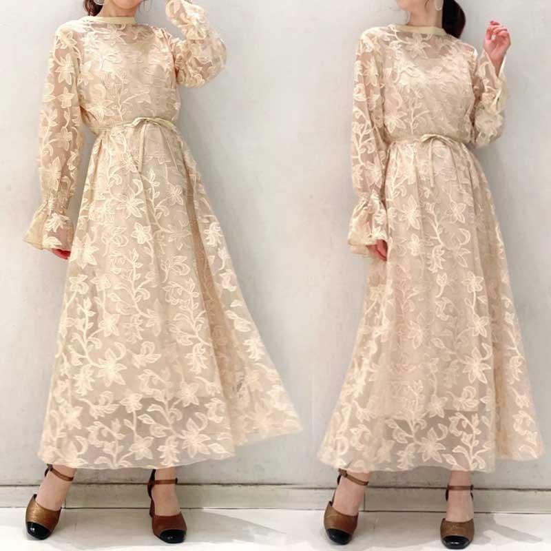 Lily Brown リリーブラウン 通販 ２wayチュール刺繍ワンピース Lwfo レディース 21春夏 ロング ガウン Lwfo セレクトショップムー 通販 Yahoo ショッピング