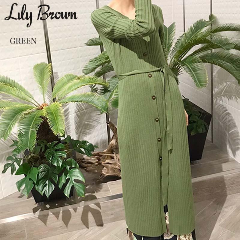 Sale50 Off Lily Brown リリーブラウン 通販 ボタンニットワンピース Lwno1106 レディース ニット ドレス Lwno1106 セレクトショップムー 通販 Yahoo ショッピング