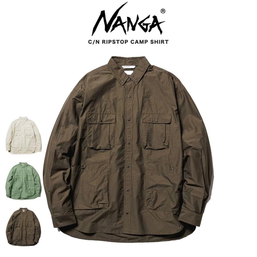 NANGA ナンガ C/N RIPSTOP CAMP SHIRT コットンナイロンリップストップ