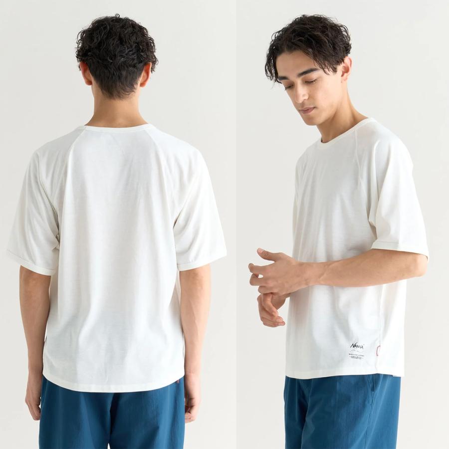 新品タグ付き LIJA RaglanTee ラグランティー ホワイト Sサイズ NANGA（ナンガ） DRY MIX RAGLAN SLEEVE TEE ドライミックス ラグラン