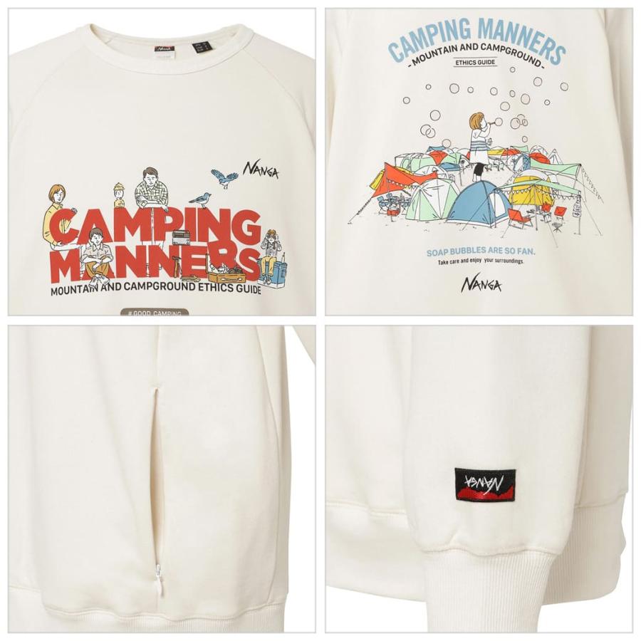 NANGA ナンガ ECO HYBRID CAMPING MANNERS SOAP BUBBLES SWEATSHIRT(UNISEX) nw2411-1f701 ユニセックス トレーナー｜selectshopmu｜09