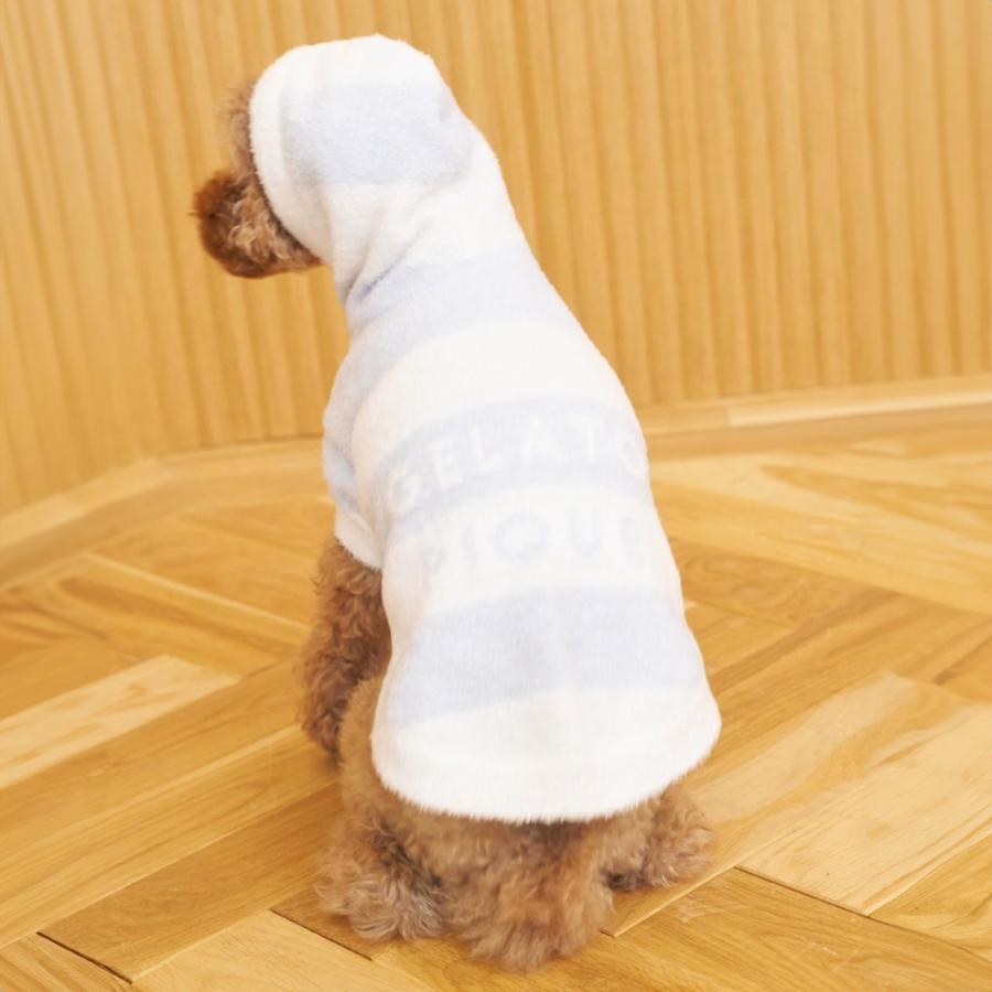 gelato piqueコラボ 2ボーダーフーディー　グレー gelato pique ジェラートピケ CAT&DOG スムーズィー2ボーダー