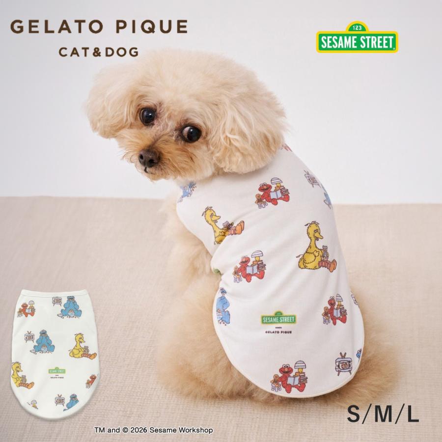 ジェラートピケ 【CAT&DOG】シーズー柄プルオーバー M ジェラピケ 送料込 gelato pique（ジェラートピケ） CAT&DOG SESAME STREET カットソー